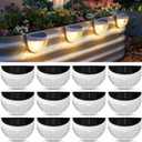 VIHOSE 12 Pack Raised Garden Bed Solar Lights Magnetic with Dusk to Dawn Sensors Wide Angle IPX4 Waterproof Solar Powered Lights Outdoor for Planter Raised Beds Garden Patio Yard Fence, Warm White