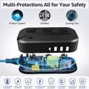 Voltage Converter US to Europe with 4 USB + 3 AC Outlets, 2300W Power Converter European Travel Plug Adapter for EU/UK/Italy/Asia/India/South Africa/Australia