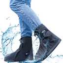 Waterproof Shoe Covers for Rain & Snow, Non-Slip Reusable Overshoes with Zipper  Durable Shoe Protectors for Hiking, Cycling, Outdoor Activities,Rain Boots for Men, Women & Kids (XXXXL, Black)