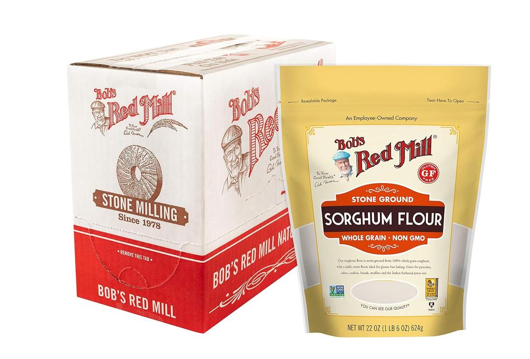Bob's Red Mill Sorghum Flour, 22oz (Pack of 4) - Whole Grain, Vegan, Kosher (EXP 12/19/27)