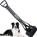 36" Tall Pooper Scooper for Large Dogs Heavy Duty, Long Handle Poop Scoop for Yard, Grass, Gravel, Dog Poop Grabber with High Strength Material and Extra Wide Grip (Dark Green)