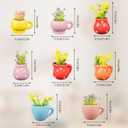 Cute Mini Magnetic Flower Vase Fridge Magnets,Funny Plant Magnets for Fridge Decorative,3D Ceramic Vase Decoration for Home,Kitchen,Office,School,Locker,Whiteboard