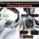 7-Blade and 4-Flat Trailer Wiring Harness for Toyota Tundra 2007-2013 - Complete Vehicle-Side T-Connector Kit, Factory Tow Package Required, Replace OE# 43395