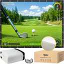 Golf Simulator Impact Screen, Triple Layer Projection Screen for Home, 3D Air Mesh Golf Impact Screen with Probe and Snap Hooks for Indoor/Home/Garage Training (9'×7')