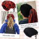 4 x Cozypower 2 Pcs Unisex Distressed Dreadlock Beanie Hat Rasta Cap Winter Open Turban Dread Hair Wraps for Men Women (Black Red and Black)
