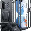 FNTCASE for Galaxy A17-5G Phone Case: with Kickstand | 2 Front Frames | Built-in Screen Protector Military Grade Drop Proof Protection Rugged Protective Phone Case for Samsung Galaxy A17 Black