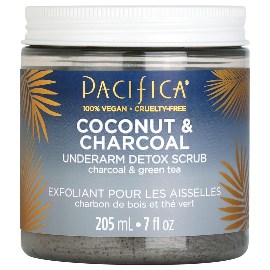 Pacifica Underarm Body Scrub - Armpit Detox Coconut & Charcoal Deodorant Exfoliating & Nourishing for Natural Deodorant Users  Aluminum-Free & Safe for Sensitive Skin, Vegan & Cruelty-Free, 7 fl oz