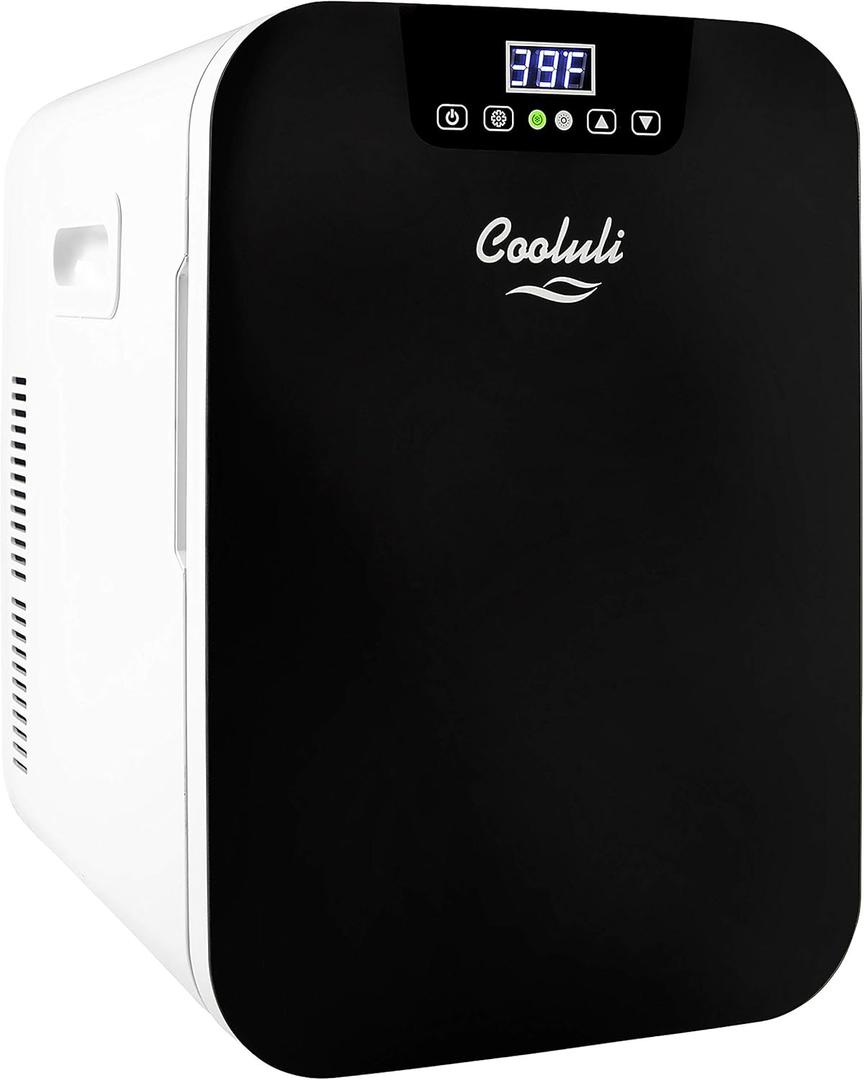 Cooluli 20 Liter Mini Fridge with Temperature Control - Black (21.1 Quarts)