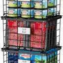 iSPECLE Freezer Organizer Bins - for 3.5 Cu.Ft Deep Freezer, 3 Pack Stackable Chest Freezer Organizer Bins with Label Plates & Folding Handles, Heavy Duty Metal Storage, Assembly Required, Black