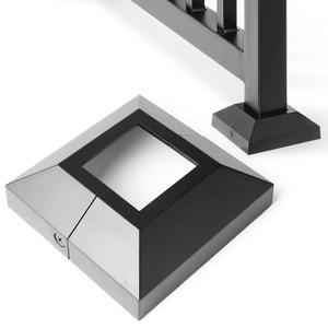 1Pcs 2" (Actual 4.5"x4.5") Aluminium Post Base Cover, for Stairs, Handrails, Porches, Deck Railing Base Bracket Cover (Black)