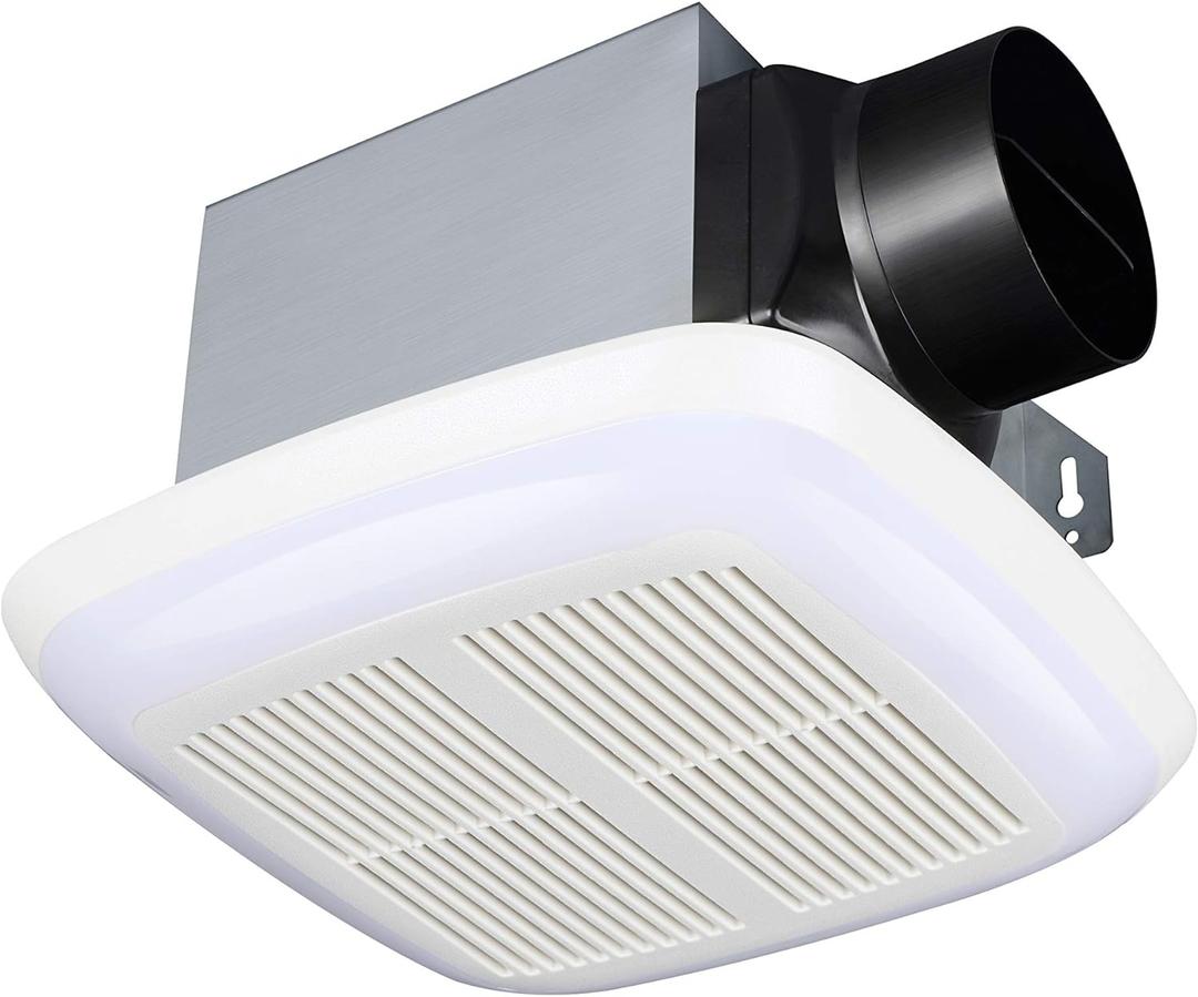 Tech Drive Very-Quiet 80 CFM, 1.5 Sone No Attic access Needed Installation Bathroom Ventilation and Exhaust Fan With LED light 4000K 800LM (80CFM),Ceiling Mounted Fan,Easy to Install