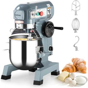 Commercial Food Mixer 30 QT, 1250W Electric Dough Mixer 3 Speeds Adjustable, Stainless Steel Bowl Heavy Duty Food Mixer with Safety Guard, Dough Hook Whisk Beater Included, Perfect for Bakery Pizzeria