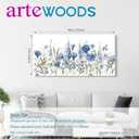 arteWOODS Elegant Flowers Wall Art - Blue White Botanical Pictures for Wall Decor Floral Blossom Canvas Painting Print Artwork for Living Room Bedroom Home Office Wall Decoration 24" x 48"