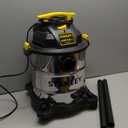 STANLEY SL18116 Wet/Dry Vacuum, 6 Gallon, 4 Horsepower, Stainless Steel Tank, 4.0 HP, Silver+Yellow