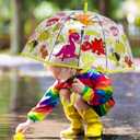 RONIARE 2 Pack Kids Clear Umbrellas for Rain Dome Bubble Umbrella Windproof for Toddler Boys Girls