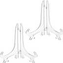2 Pcs Acrylic Plate Stand Folding Clear Acrylic Easel Plate Stands for Display Photo Holder Picture Frame Book
