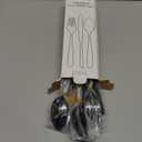 20 Pcs Black Silverware Set, Food-Grade Stainless Steel Flatware Set for 4, Square Cutlery Set, Mirror Polished Tableware Eating Utensils Set for Kitchen, Include Knife Fork Spoon Set,Dishwasher Safe