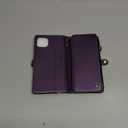 Defencase Compatible with iPhone 14 Plus Case Wallet with RFID Blocking Card Holder for Women Men, Soft PU Leather Magnetic Snap Flip Zipper Strap Wallet Phone Case Fit for iPhone 14 Plus 6.7", Purple