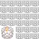30 Pieces Crystal Tealight Candle Holders Bulk, Votive Candle Holder Stands with Diamond Design for Table Centerpieces Wedding Party Home Decor and Holiday Favors (Silver)