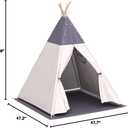 besrey Teepee Tent for Kids with Light & Mat, Toddler Tents Indoor Play Tent Playhouse, Toddler Tipi Cotton, tee Pee Tents for Kids Indoor, Boys & Girls Teepee,Children Room Playhouse, 47"D x 47"W x 59"H