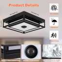 2 Pack LED Motion Sensor Outdoor Ceiling Light, Industrial Flush Mount Ceiling Light, Black Dusk to Dawn Exterior Light, Waterproof Light Fixtures Ceiling Mount for Porch, Garage, Entryway ,Farmhouse