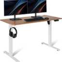 Amazon Basics Electric Standing Desk, Height Adjustable Home Office Desk with Quiet Motor and Multiple Presets, White/Oak Effect, 47" x 24" x28"-45.7''
