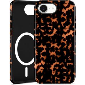 Jusy Magnetic Brown Tortoise Shell Phone Case for iPhone 16 Plus,Orange | Compatible with MagSafe,Cute Aesthetic Cheetah Leopard Design,TPU and PC Protective Shockproof Cover