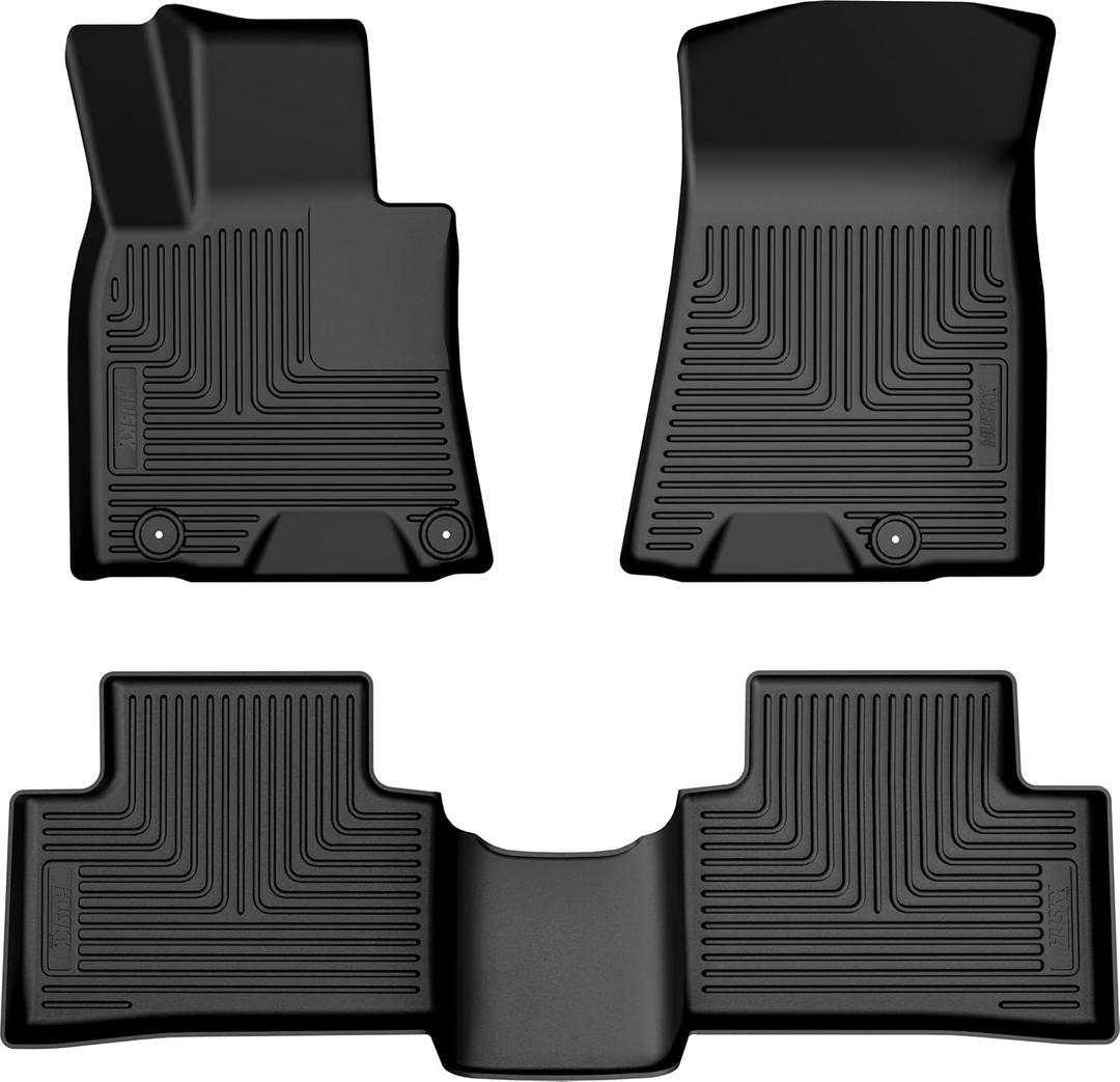Husky Liners Weatherbeater Floor Mats | Fits 2022-2025 Genesis GV70 | Front & 2nd Row, 3-pc Black - 96911