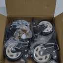 4" Caster Wheels, Casters Set of 4 Heavy Duty - ASRINIEY Black Polyurethane Castors, Top Plate Swivel Wheels, 4-Pack Industrial Casters with Brake, Locking Caster for Furniture and Workbench