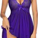 Avidlove Lingerie for Women Lace Babydoll Sleepwear Boudoir Outfits Plus Size Langeray XS-5XL (M)