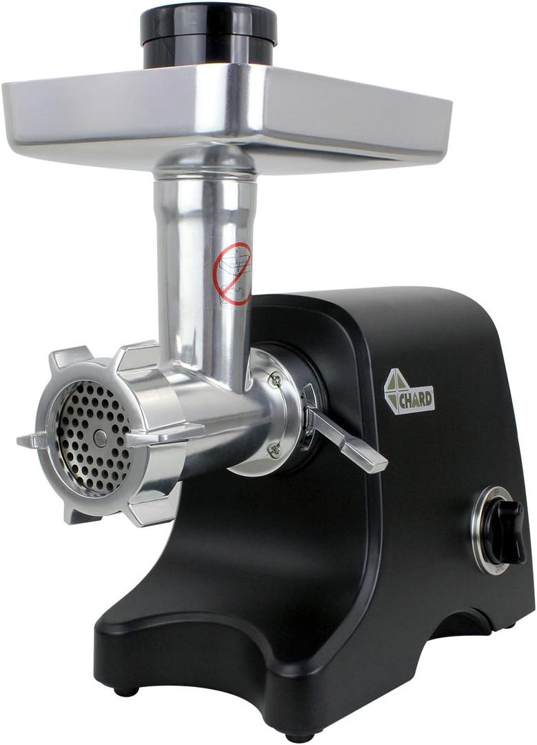 Chard FG1000B, #12 Heavy Duty Electric Food Grinder, Stainless Steel, Multicolor Black, 500 watts