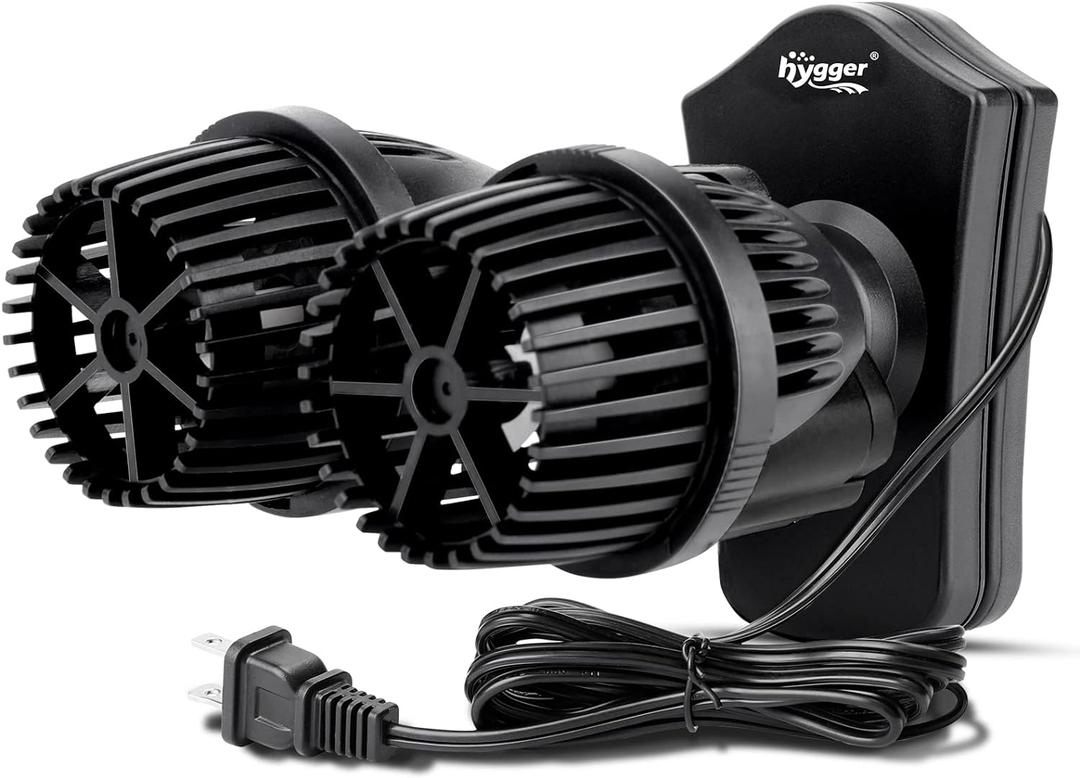 hygger 2100GPH Double Head Aquarium Wave Maker, Quiet 5W Aquarium Circulation Pump, with Strong Magnetic Suction Base, 360Adjustable Power Head, for 40~110 Gal Tank (2100GPH 5W, for 40~110Gal)
