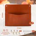 2 x Marspark 2 Set PU Leather Mail Holder Wall Mount 12.2x10.24 Inch Leather Letter Holder 2 Ring Binder Hanging Wall File Organizer Mail Sorter for Decor Storage Letter Postcard Flower Home Office(Brown)