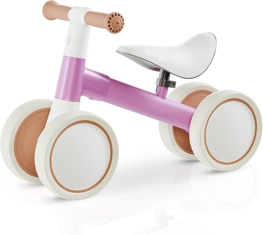 Customized Baby Balance Bike for 1-Year-Old | Lightweight and Safe - No Sharp Edges | Silent Wheels for Smooth & Quiet Rides | Easy-to-Assemble 1st Balance Bike for Toddlers, Pink