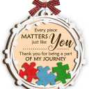 Thank You Christmas Ornament 2025 - Thank You for Being Part of My Journey, Appreciation Gifts for Friend, Coworker, Boss, Nurse, Teacher, Team Gifts for Employees, Wooden Ornament for Christmas Tree