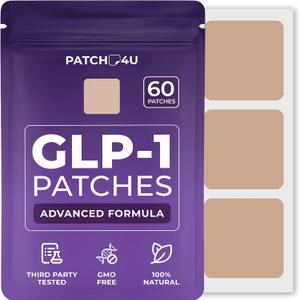 GLP-1 Patches for Women & Men | GLP1 Patch with Berberine, L-Glutamine, Garcinia Cambogia, Resveratrol | 60 Days Supply