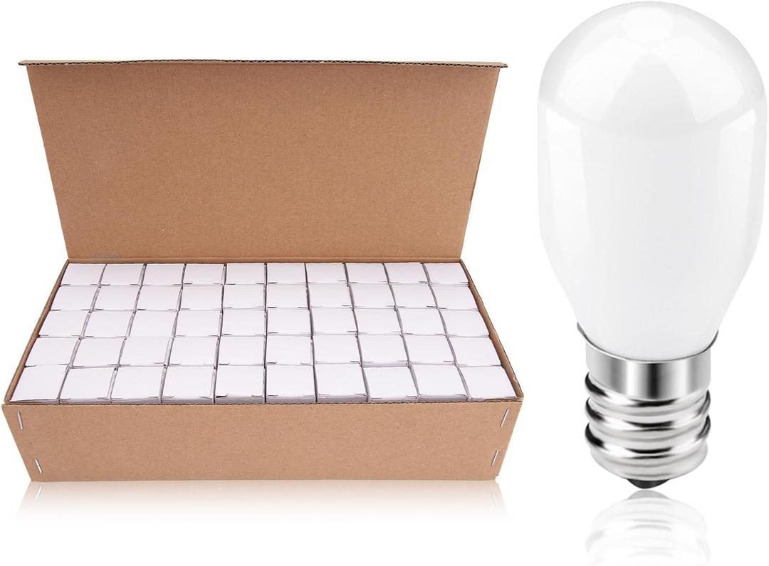 50 Pack Christmas Village Replacement Light Bulb, E12 Base, 6W 120V, White