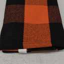 Orange and Black Plaid Rug, 28'' x 43'' Fall Outdoor Front Door Decor Mat, Cotton Washable Hand-Woven Rug for Layered Doormat, Autumn Halloween Thanksgiving Carpet for Porch, Entryway