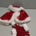 4 Pieces Mrs Claus Costume for Women, Adult Santa Costumes Claus Dress Christmas Outfit with Hooded Cape Gloves Belt (Large)