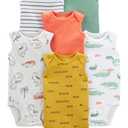 Simple Joys by Carter's Baby Boys 6-Pack Short-Sleeve Bodysuit (Brown), Size: Preemie