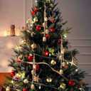 Christmas Bells Vintage Hanging Decorative: Gold Bells Decor with Jute Hanging Rope - Metal Cow Bells Christmas Decor for Christmas Wreath Garland Tree Wedding Party Door Staircase Railings (Glossy Gold - 4 Bells Set)