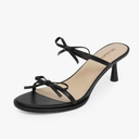 Modatope Two Strap Bow Tie Kitten Heel Sandals for Women Rounded Open Toe Heeled Sandals Women, Size 8