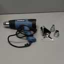 ROMECH 1500W Heavy Duty Heat Gun, Variable Temperature Control Hot Air Gun Kit with 2 Air Flow 120F~1200F and 4 Nozzles for Crafts Shrink Wrap (Blue)