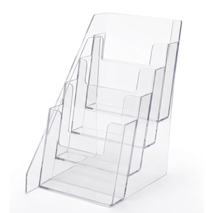clear acrylic brochure holder 4 pack, 
Plastic Hanging Flyer Holders - Adhesive or Wall Mounted File and Magazine Rack 