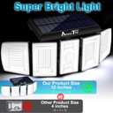 AmeriTop Solar Lights Outdoor 300 LED 6500K Motion Sensor Lights Cordless; 5 Adjustable Heads, 360 Wide Angle Illumination, IP65 Waterproof, Security Flood Light for Patio Yard Garden 2 Pack