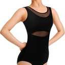 Sanmsoner Dance Leotard for Women Ballet Mesh Tank Gymnastics Dancewear,Chest Padded Lining, Small