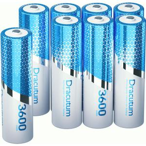 1.5V Rechargeable AA Lithium Batteries 8 Pack, 3600mWh Lithium Rechargeable Long-Lasting Double A Li-ion Batteries for Blink Outdoor Camera