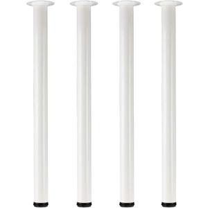 QLLY 30 inch Adjustable Tall Metal Desk Legs, Office Table Furniture Leg Set, Set of 4 (30 inch, White)