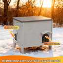 Weatherproof Insulated Outdoor Cat House with Mat for Feral Cat, Plastic Elevated Cat Shelter with Escape Door, Easy Assemble, Expansive Interior Grey 22.0" L x 21.0" W x 16.0" H