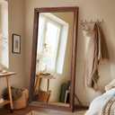 MELOMOIR Rustic Farmhouse Full Length Mirror, 71"x32" Large Floor Mirror Wood Frame, Free Standing Mirror Leaning Hanging, for Bedroom Living Room Cloakroom, Wood